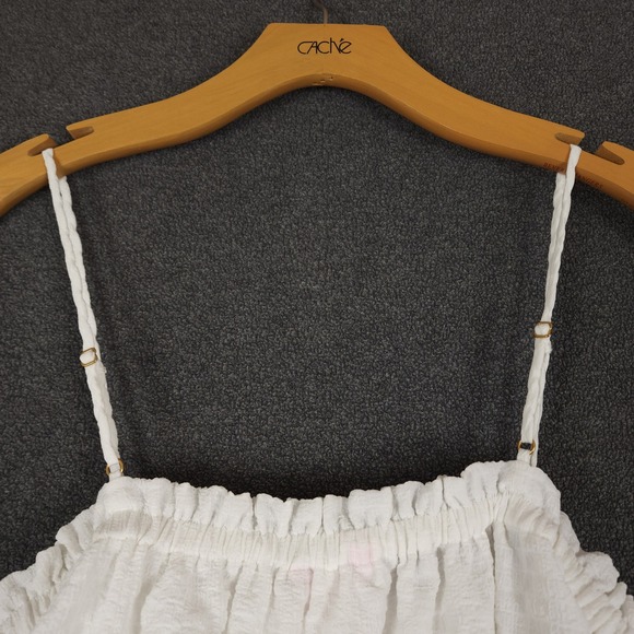 Lilly Pulitzer White Tiered‎ Ruffle Spaghetti Strap Tank Top M - Picture 5 of 9
